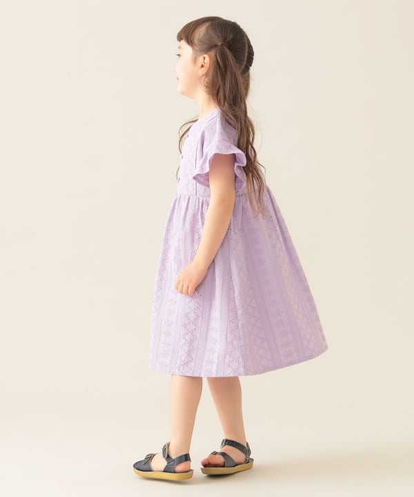 Japanese children's clothing BEAMS mini hollow dress 90-150cm girls summer dresses