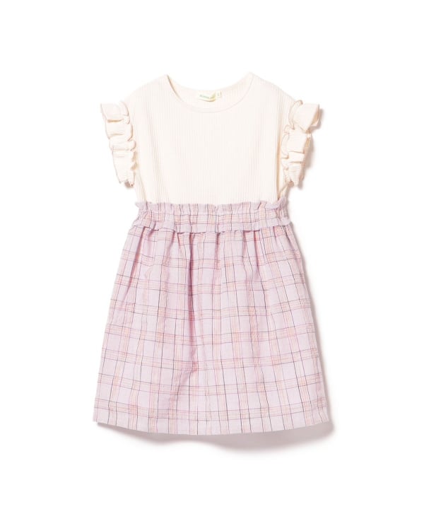 Japanese children's clothing BEAMS mini patchwork checkered vest dress 90-150cm girls summer dresses