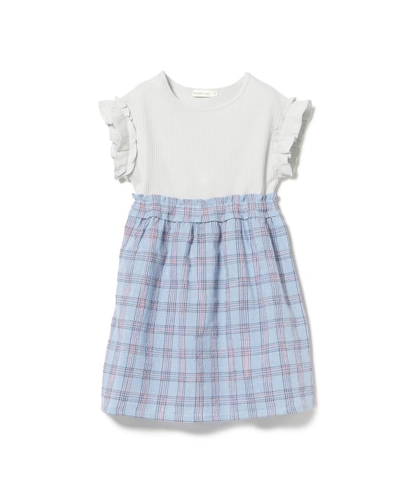 Japanese children's clothing BEAMS mini patchwork checkered vest dress 90-150cm girls summer dresses