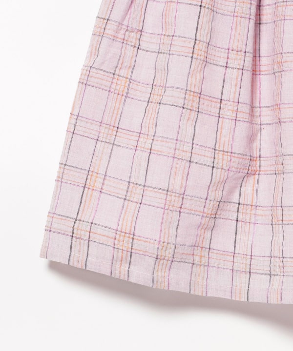 Japanese children's clothing BEAMS mini patchwork checkered vest dress 90-150cm girls summer dresses