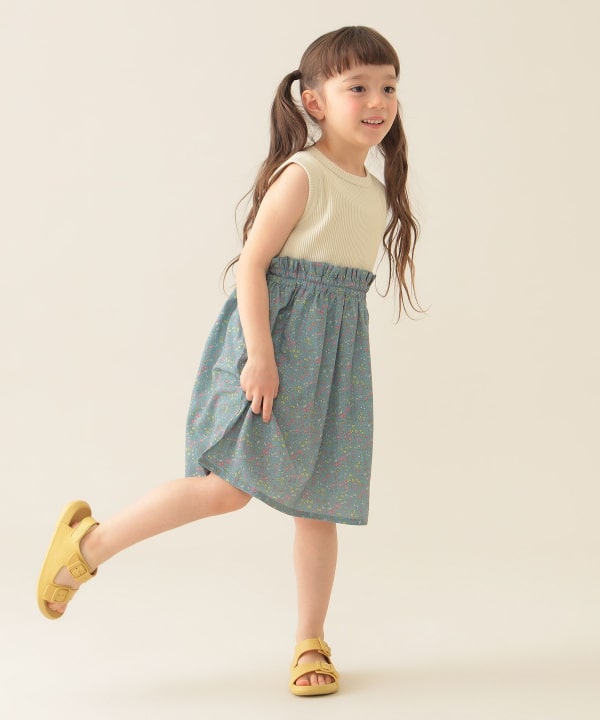 Japanese BEAMS mini floral patchwork dress 90-150cm girls summer dresses