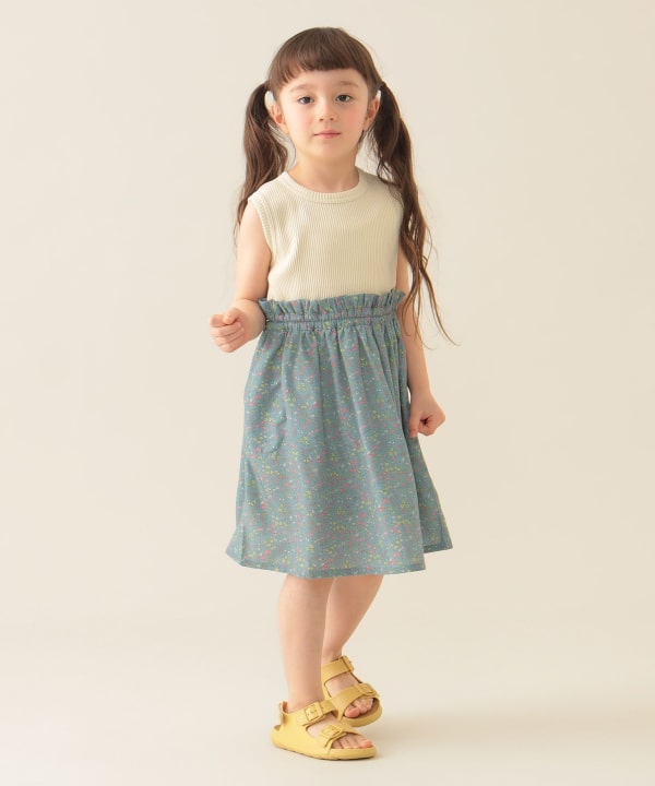 Japanese BEAMS mini floral patchwork dress 90-150cm girls summer dresses