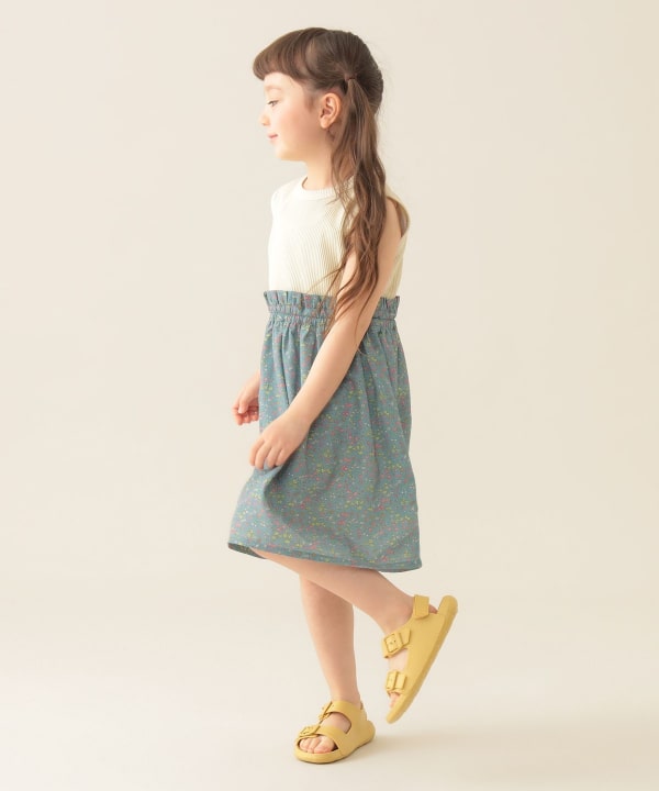 Japanese BEAMS mini floral patchwork dress 90-150cm girls summer dresses