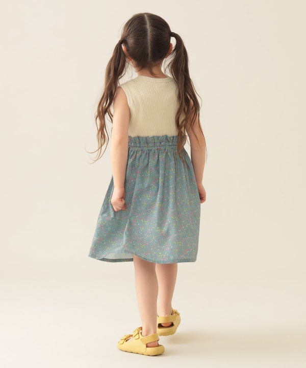 Japanese BEAMS mini floral patchwork dress 90-150cm girls summer dresses