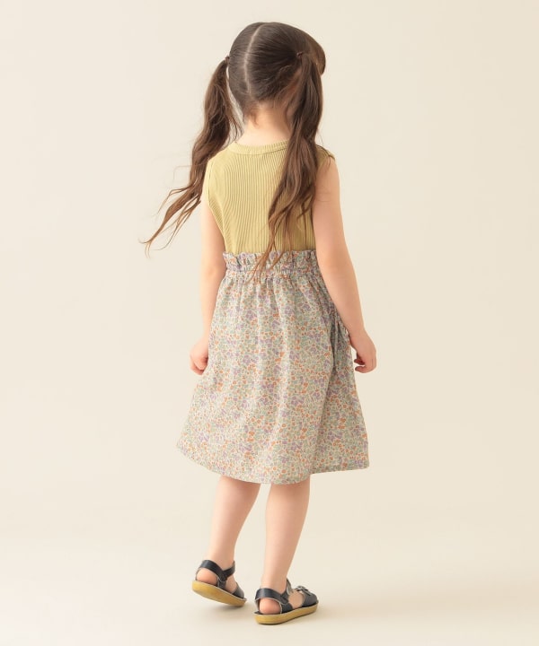 Japanese BEAMS mini floral patchwork dress 90-150cm girls summer dresses
