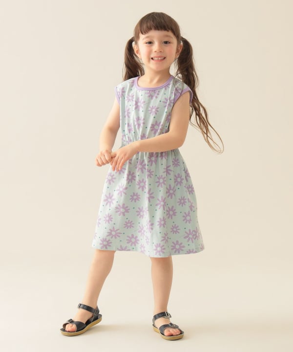 Japanese BEAMS mini floral vest dress 90-150cm girls summer dresses