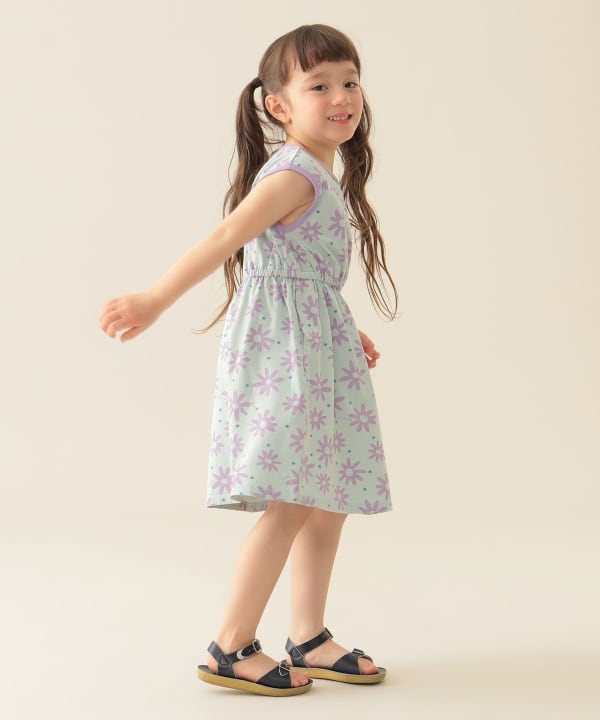Japanese BEAMS mini floral vest dress 90-150cm girls summer dresses
