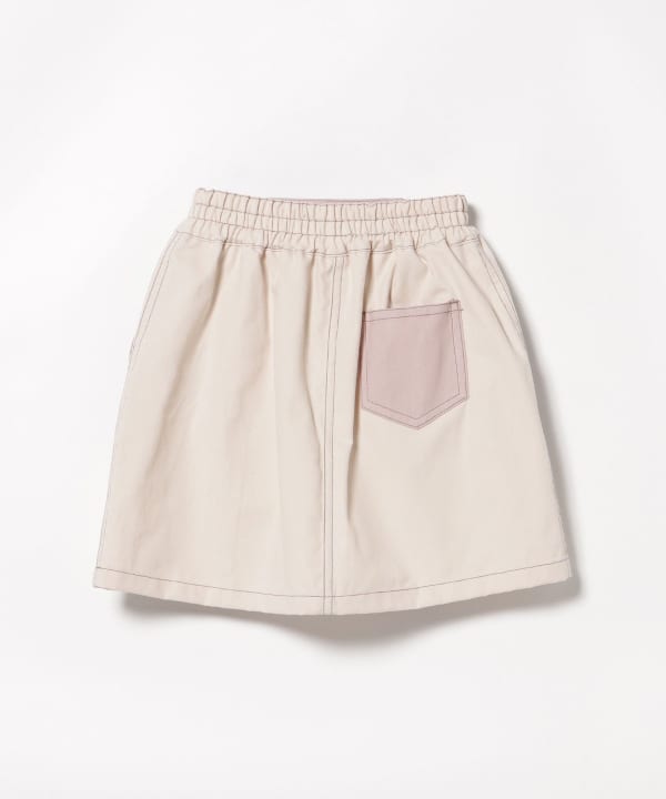 Japanese children's clothing BEAMS mini contrast pocket skirt 90-150cm girls summer SKIRTS
