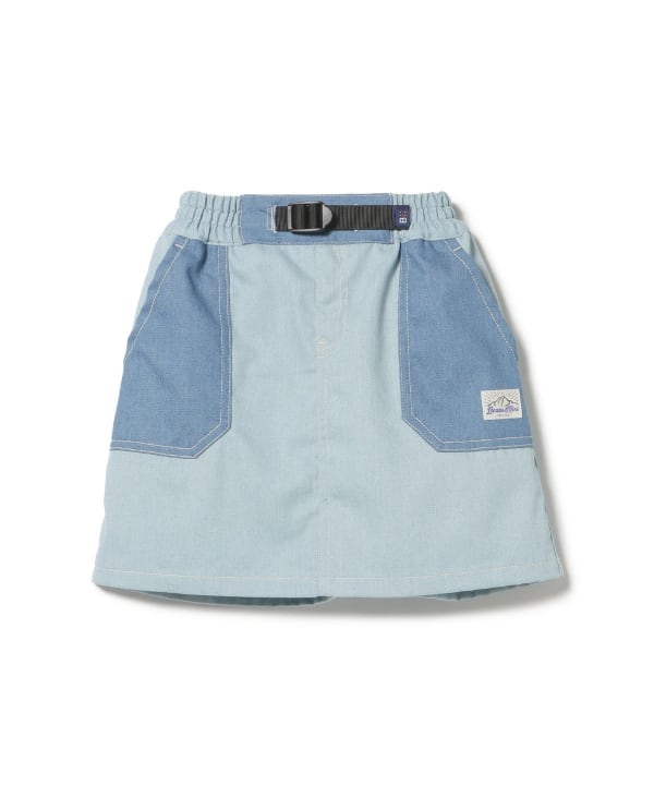 Japanese children's clothing BEAMS mini contrast pocket skirt 90-150cm girls summer SKIRTS