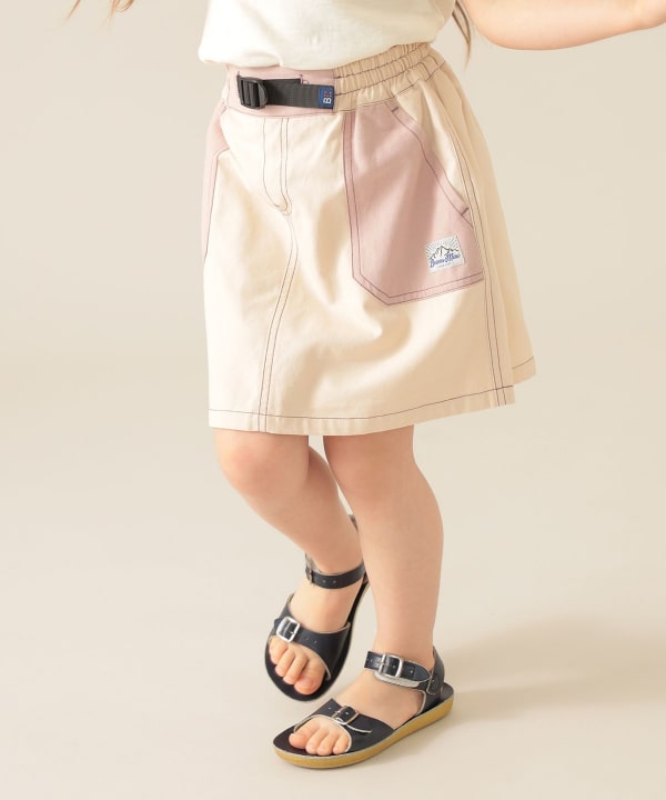 Japanese children's clothing BEAMS mini contrast pocket skirt 90-150cm girls summer SKIRTS