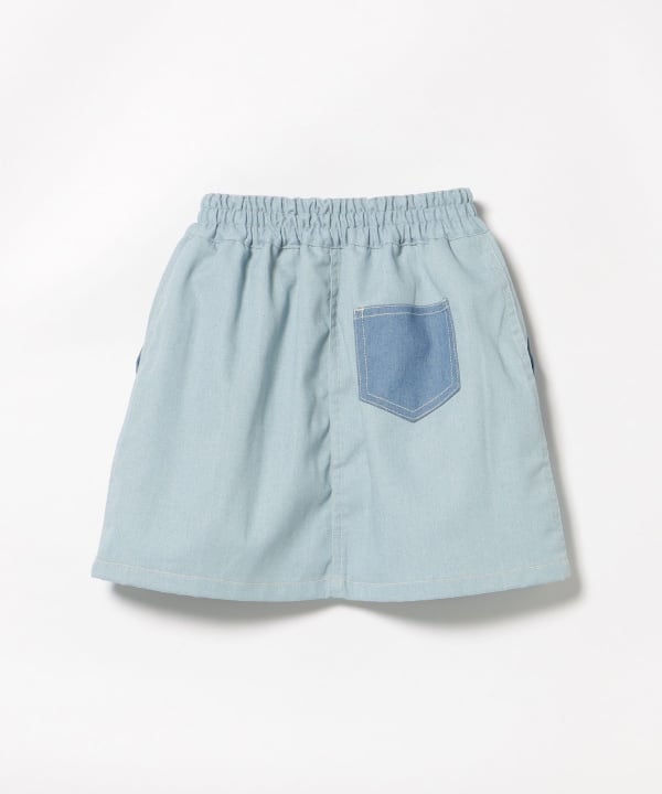 Japanese children's clothing BEAMS mini contrast pocket skirt 90-150cm girls summer SKIRTS