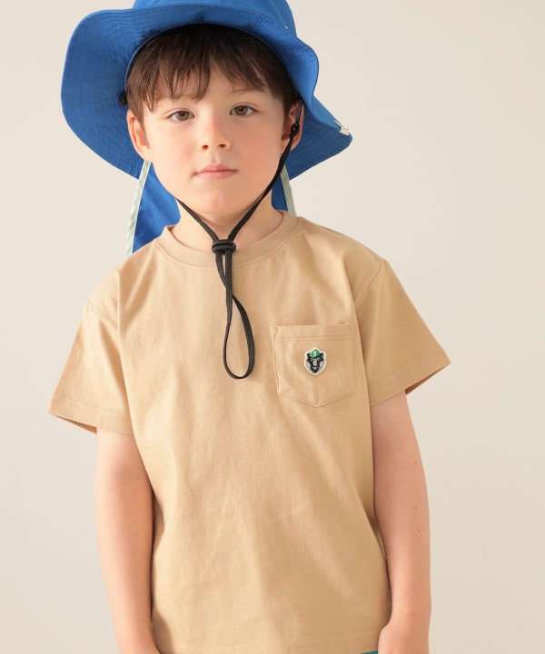 Japanese children's clothing BEAMS mini Bear pattern top 90-150cm boys' summer TOPS
