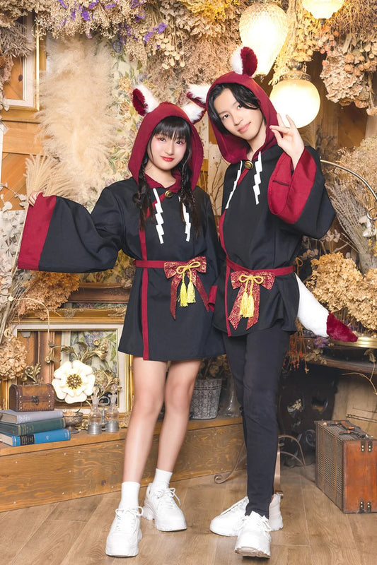日本直送 白狐稲荷神 150cm 男童款/女童款 萬聖節 Cosplay服裝 Halloween攪鬼特輯