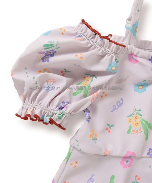 日本童裝 BEAMS mini  泡泡袖連身泳衣 100-130cm 女童款 夏季 夏日玩水泳衣特輯