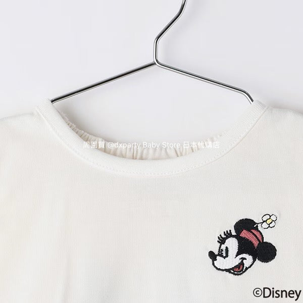 Japanese children's clothing pe#main x Disney patchwork top 80-130cm girls summer TOPS