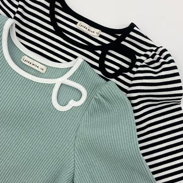 日本童裝 Ly# mine 心形鏤空毛巾布上衣 100-150cm 女童款 秋季 TOPS