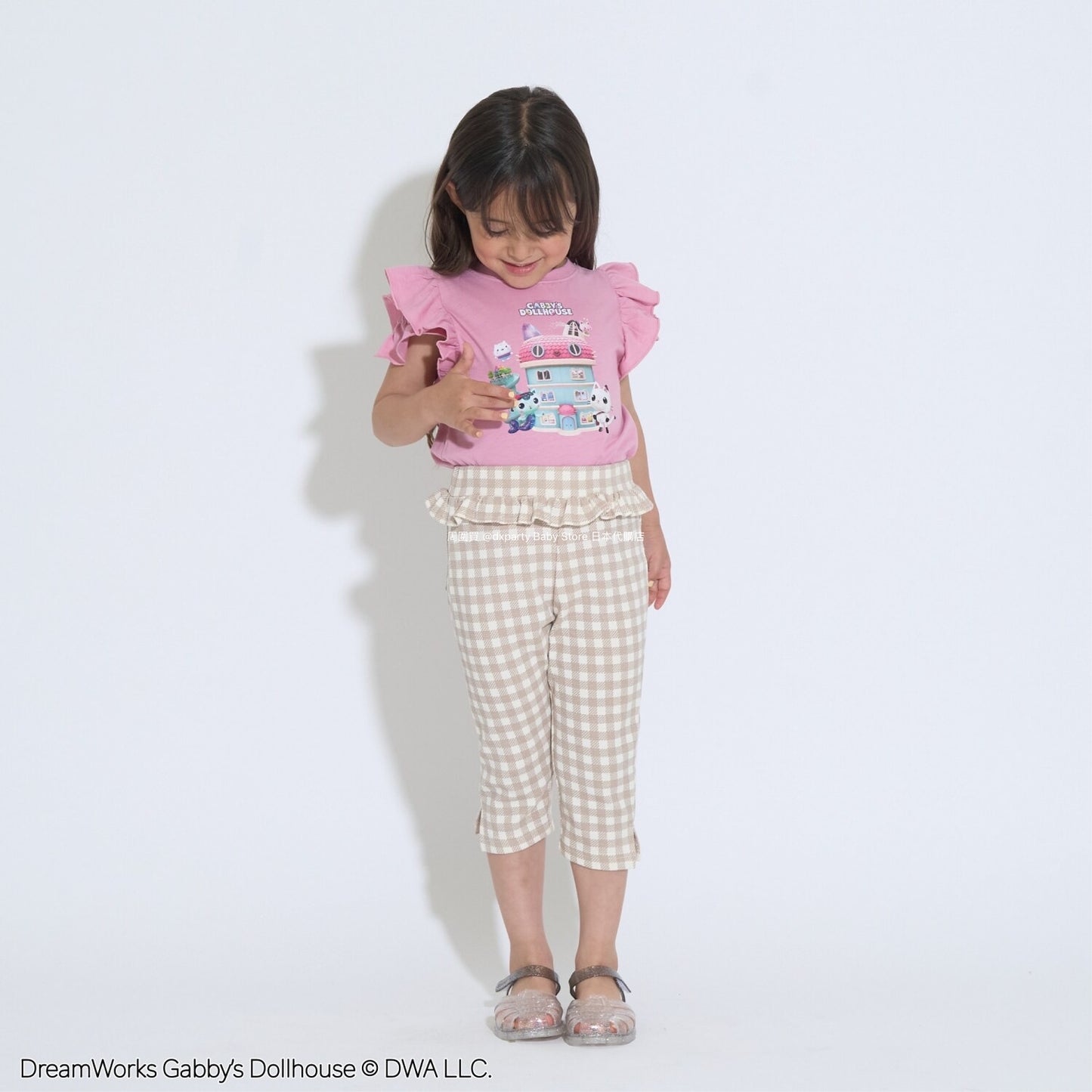 Japanese children's clothing Ly# mine x GABBY'S DOLLHOUSE small flying sleeve top 100-130cm girls summer TOPS