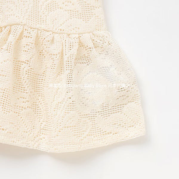 Japanese children's clothing pe#main lace skirt shirt 80-130cm girls summer TOPS