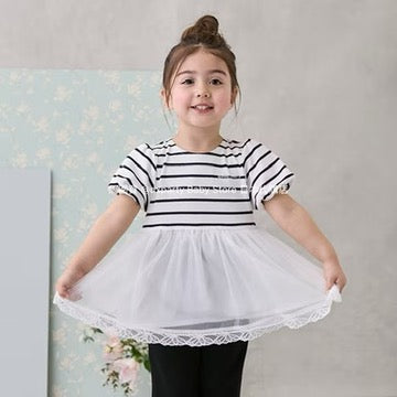 Japanese children's clothing pe#main ruffled mesh top 80-130cm girls summer TOPS
