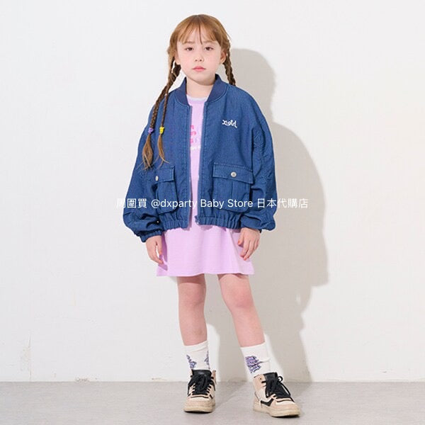 Japanese children's clothing X-girl Stages glitter bubble logo dress 80-140cm girls summer dresses