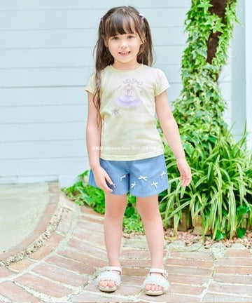 Japanese children's clothing aF#a325 bow shorts 100-160cm girls summer PANTS