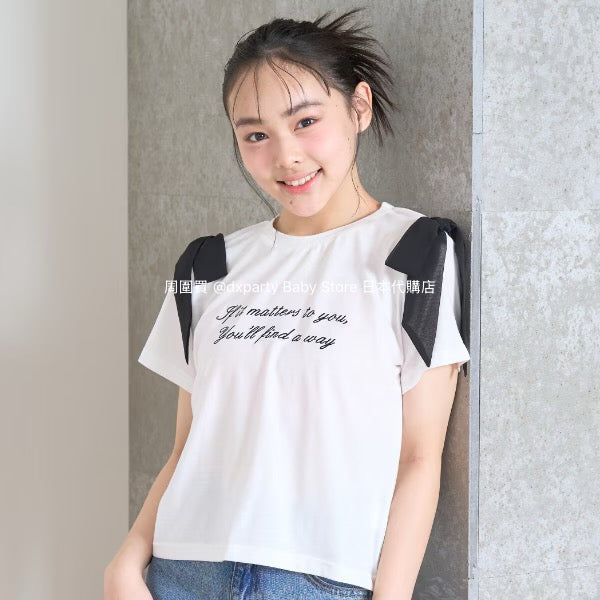 Lovetoxic Japanese children's clothing contact cold bow top 140-160cm girls summer TOPS