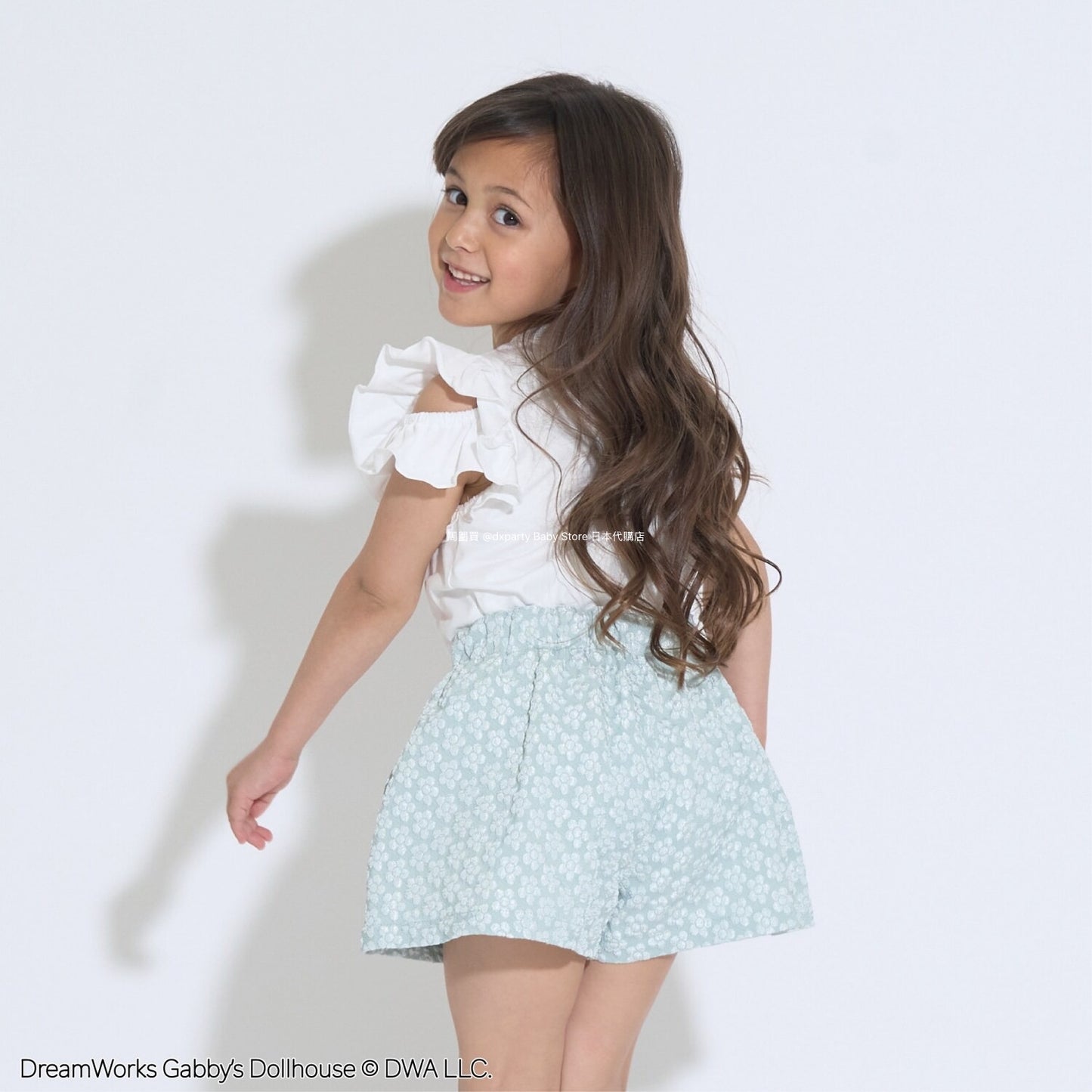 Japanese children's clothing Ly# mine x GABBY'S DOLLHOUSE small flying sleeve top 100-130cm girls summer TOPS
