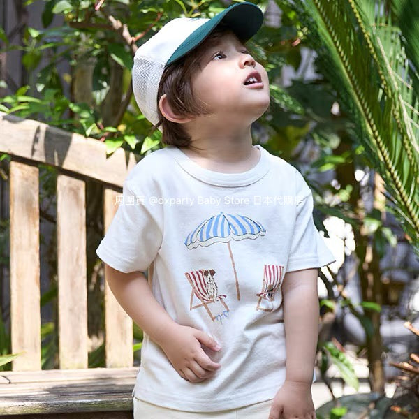 Japanese children's clothing pe#main printed tops 80-130cm boys' summer TOPS