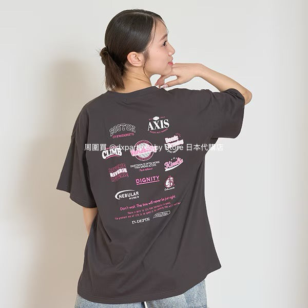 Lovetoxic Japanese children's clothing back print top 140-170cm girls summer TOPS