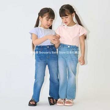 Japanese children's clothing Ly# mine bow top 100-150cm girls summer TOPS
