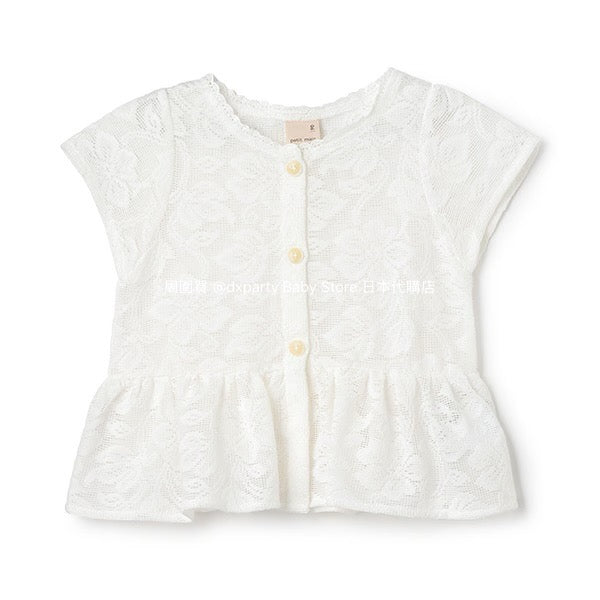 Japanese children's clothing pe#main lace skirt shirt 80-130cm girls summer TOPS