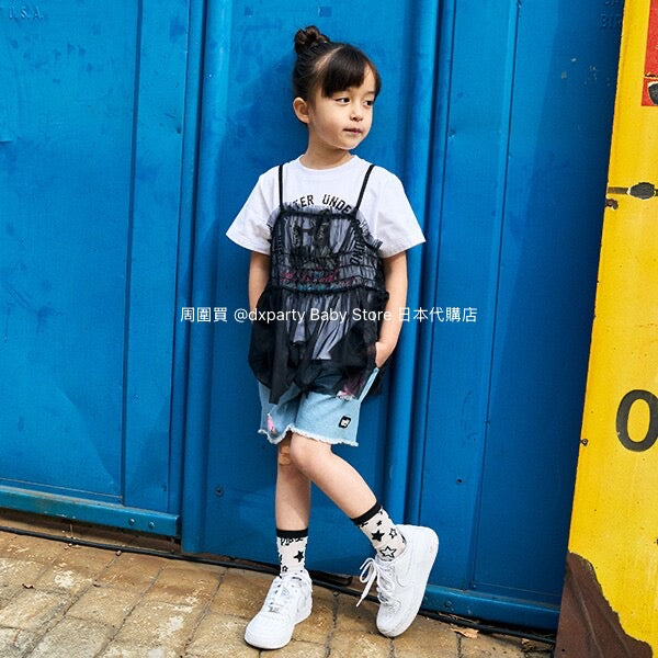 Japanese children's clothing X-girl Stages tulle butt top 90-140cm girls summer TOPS
