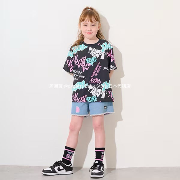 Japanese children's clothing X-girl Stages tassel shorts 90-140cm girls summer PANTS