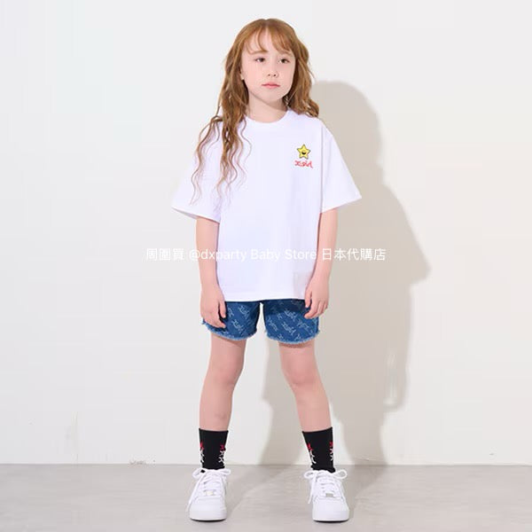 Japanese children's clothing X-girl Stages tassel denim shorts 90-140cm girls summer PANTS
