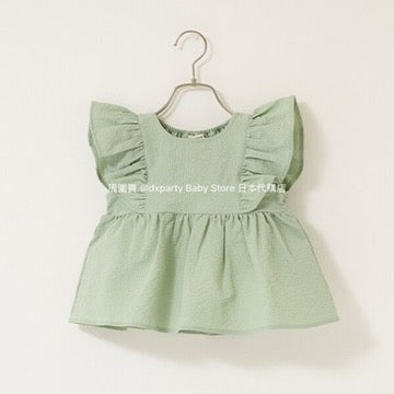 Japanese children's clothing Ly# mine ruffle sleeve top 100-150cm girls summer TOPS