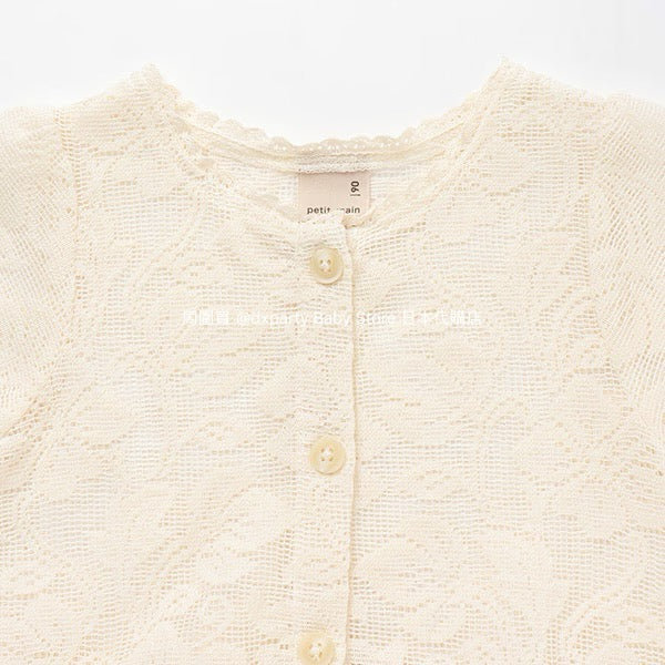 Japanese children's clothing pe#main lace skirt shirt 80-130cm girls summer TOPS