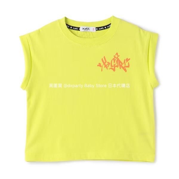 Japanese children's clothing X-girl Stages skateboard girl print top 90-140cm girls summer TOPS