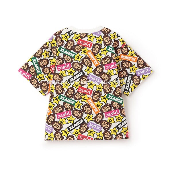 Japanese children's clothing X-girl Stages gorilla print top 80-140cm girls summer TOPS