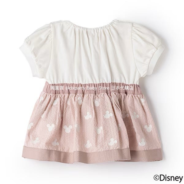Japanese children's clothing pe#main x Disney patchwork top 80-130cm girls summer TOPS