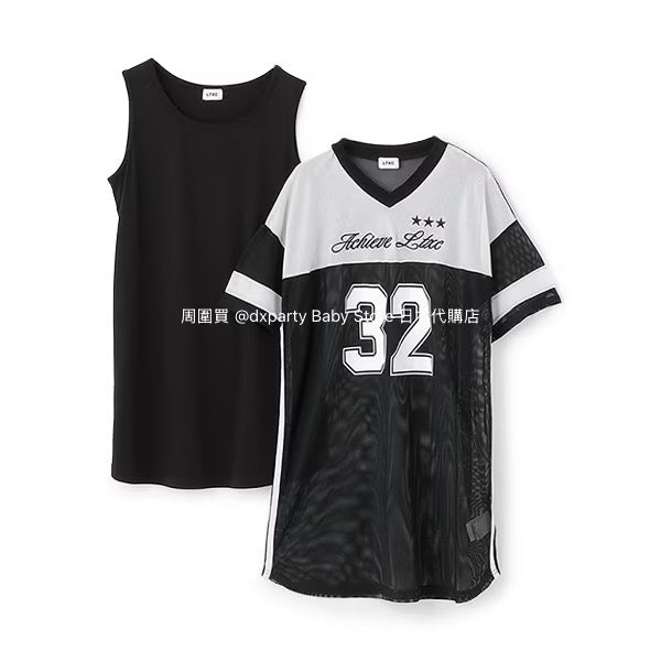 Lovetoxic Japanese Kids Clothing: Cool-Contact Sporty Mesh Dress (140-170cm) for Girls (Summer Dress)