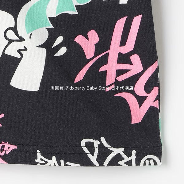 Japanese children's clothing X-girl Stages graffiti print top 80-140cm girls summer TOPS