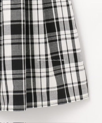 Japanese children's clothing aF#a325 checkered patchwork dress 110-160cm girls summer dresses