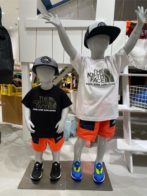 Japanese children's clothing TNF UV protection camouflage logo top 130-160cm boys/girls summer TOPS