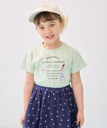 Japanese children's clothing aF#a325 perfume print top 100-160cm girls summer TOPS