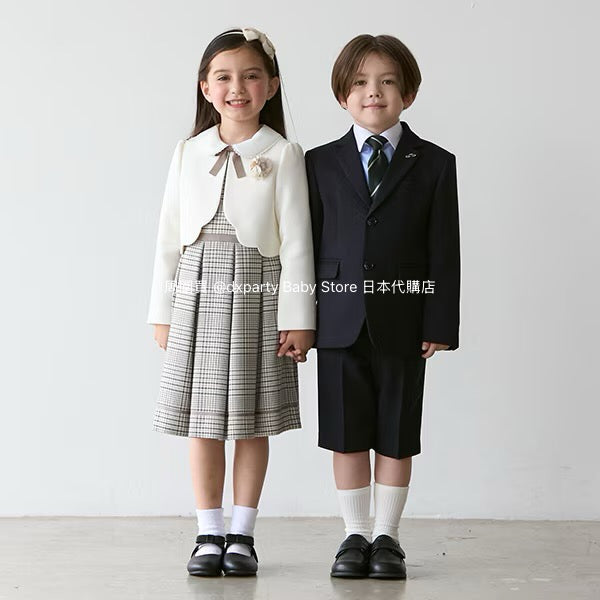 Japanese children's clothing pe#main three-piece suit 110-130cm boys' summer TOPS PANTS OUTERWEAR interview/banquet/performance