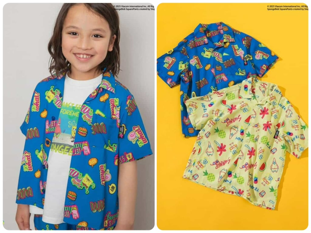 BREEZE x SpongeBob SquarePants Hawaiian Shirt 80-140cm Boys Summer TOPS