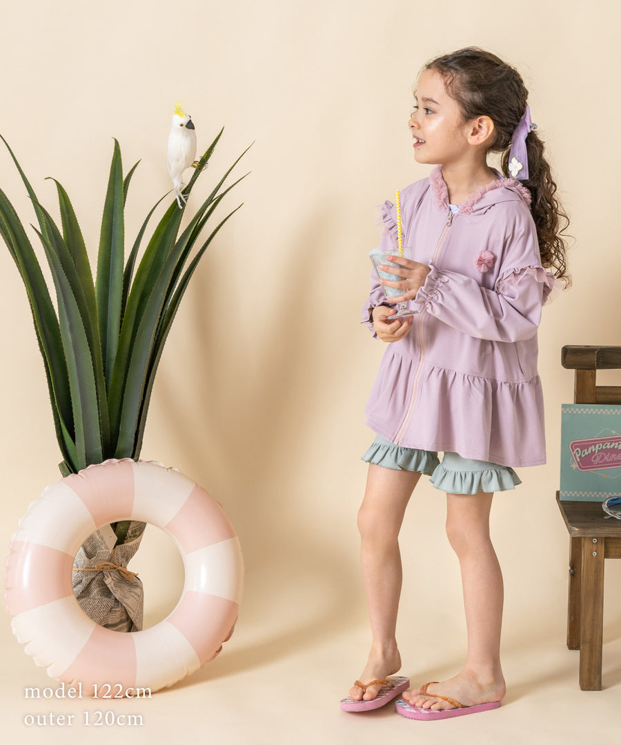 Japanese children's clothing panpantutu UV protection quick-drying series ruffled jacket 80-150cm girls summer outerwear