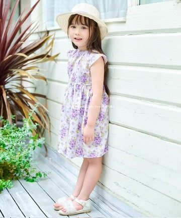 Japanese children's clothing aF#a325 small flying sleeve dress 90-160cm girls summer dresses