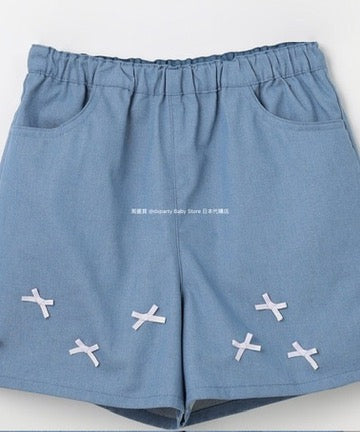 Japanese children's clothing aF#a325 bow shorts 100-160cm girls summer PANTS