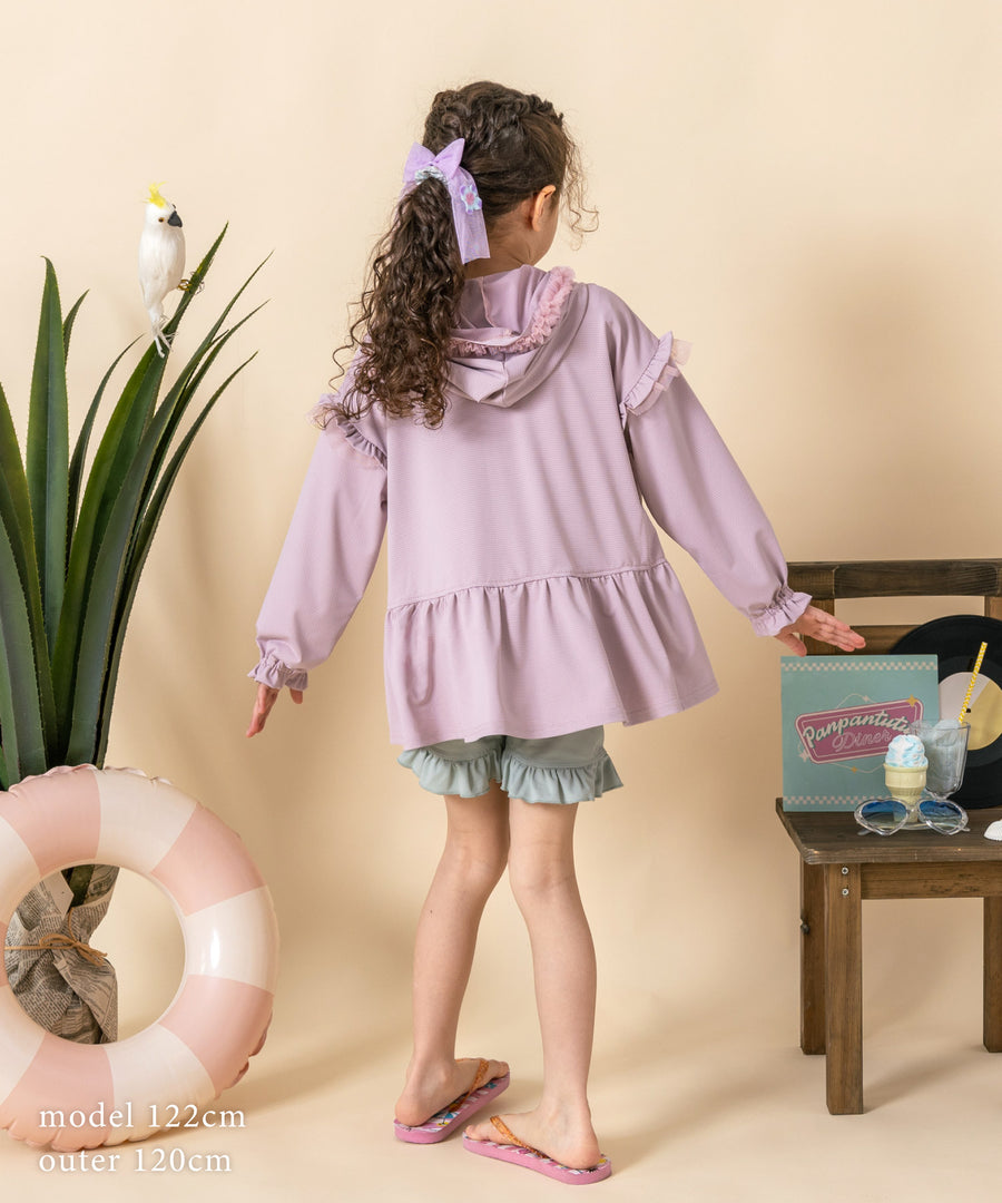 Japanese children's clothing panpantutu UV protection quick-drying series ruffled jacket 80-150cm girls summer outerwear